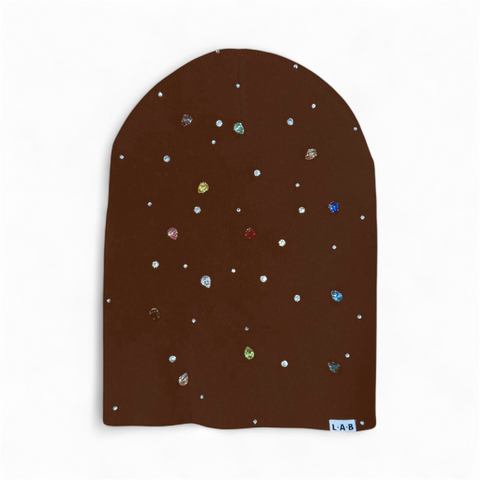 Dark Brown Starburst Beanie